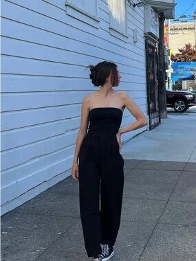 Strapless Black Babaton (Aritzia) top